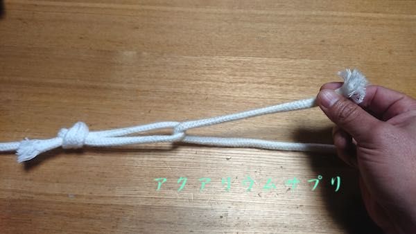 ウィローモスを巻くテグスの縛り方4